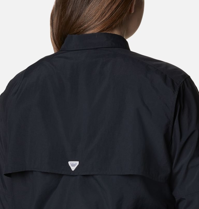 Women's Columbia PFG Bahama Long Sleeve Shirts Black | Plus Size CA-W4A58